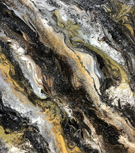 “Black&Gold Stone”  By Olga Chajmova, Acrylic and Varnish on Canvas