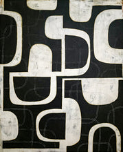 "Locked In" by Carla Cohen, Mixed Media on Wood Panel