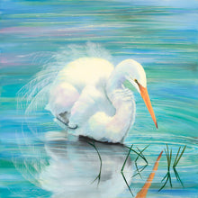 "Snowy Egret" by Laura Curtin, Oils on Canvas