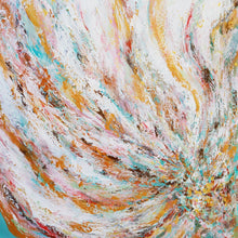 "Twirl Into The Light" by ChanMi Jung Pyles, Acrylic with Genuine Gold Leaf on Canvas