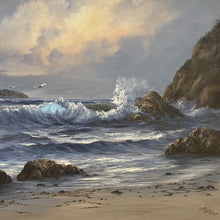 "Seagulls in Flight" by Clyde Owes, Oil on Canvas