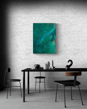 "Sparkling Wave of Emerald" by Emery Marczinko, Mixed Media on Canvas
