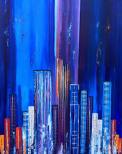 "Electroscape 2" Susie Hall, Acrylics on gallery-wrapped canvas with the edges painted black
