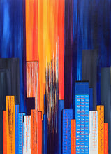 "Electroscape 4" Susie Hall Acrylics on gallery-wrapped canvas with the edges painted black