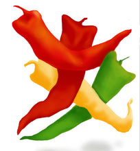 "Dancing Peppers" by Paul Michael Glaser, Digital Painting on Archival MOAB