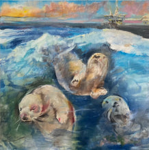 "Ocean, Otters, Oil" by Gregg Chadwick, Oil on Linen