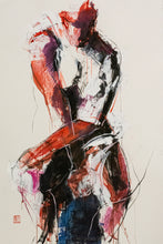 “Pensive” By Gina Yu, Mixed Media on Hot Pressed Watercolor Paper