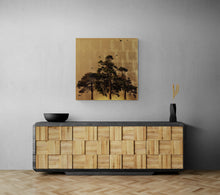 "Arboretum Pinus In Excelcis II" by Robert Pereira Hind, Gold Leaf Schlag Metal