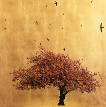 "Prunus Serrulata In Excelsis II " by Robert Pereira Hind, Gold Leaf Schlag Metal