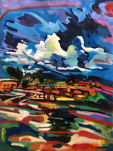 "Skywriting Across the Blue" by Hartini Gibson, Acrylic and Oil on Canvas