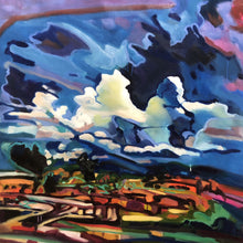 "Skywriting Across the Blue" by Hartini Gibson, Acrylic and Oil on Canvas