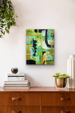 "Chance Encounter" by Carla Cohen, Mixed Media on Wood Panel