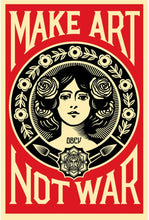 "Make Art Not War" Lithograph Signed by the Artist Shepard Fairey as shown at Laguna Beach Art Museum