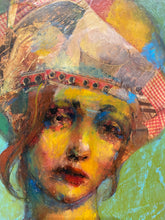"Big Heart" by Joshua Burbank, Mixed Media on Vintage Pressed Wood Tray