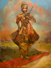 "Lathi" by Joshua Burbank, Mixed Media on Wood Panel
