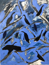 “The Comorants” By Karen Bezuidenhout, Mixed Media on Canvas