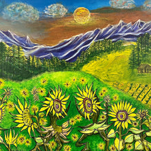 "Dancing Sunflowers" by Steven W. Bielak, Mixed Media on Canvas