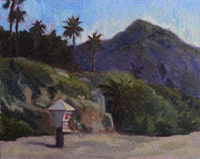 “Lifeguard Tower”  By Claire Miller, Oil on Pain Board
