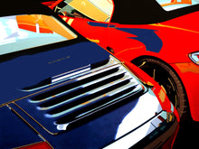 "Sportscars" by Jochen Cerny, Photograph on Aludibond behind Acrylic Glass
