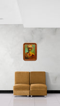 "Big Heart" by Joshua Burbank, Mixed Media on Vintage Pressed Wood Tray