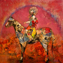 "Rainbow" by Joshua Burbank, Mixed Media on Wood Panel