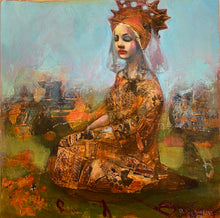 "Breathe" by Joshua Burbank, Mixed Media on Wood Panel
