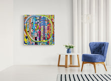 "No. 3421" by Katya Saab, Mixed Media on Stitched Canvas