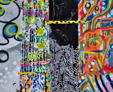 "No. 6720" by Katya Saab, Mixed Media on Stitched Canvas