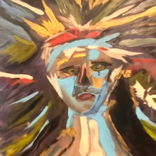 "Homage to Black Elk I" by Lami Daher,  Mixed Media on Board