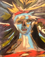 "Homage to Black Elk I" by Lami Daher,  Mixed Media on Board