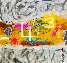 "No Time to Think" by Leroi Johnson, Four Piece, Oil and Acrylic on Canvas