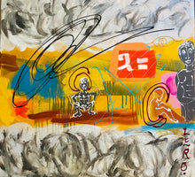 "No Time to Think" by Leroi Johnson, Four Piece, Oil and Acrylic on Canvas
