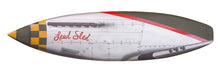 "Lead Sled P-51 Mustang" by Dwight Touchberry, Mixed Media on Recycled Surfboard