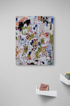 "Orange Carpet Walls and Light Up Dance Floors" by Lynnie Mahaffey, Acrylic, Gold Leaf and Charcoal on Canvas