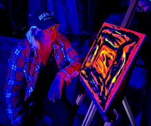 "Fire of The Soul " by Marie Anne Decamp, Acrylic on Canvas (with UV Light)