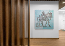 "Luristan Winged Horse" by Pantea Mahrou, Mixed Media on Canvas