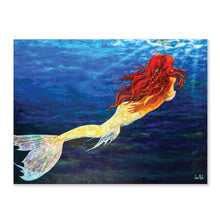 "Mermaid" by Jane Mick, Mixed Media on Canvas