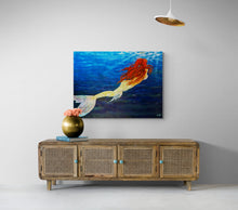 "Mermaid" by Jane Mick, Mixed Media on Canvas