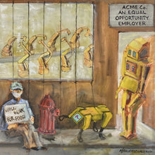 "We Will Work for Food" by Mike Bauerkemper, Oil on Canvas