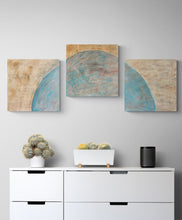 "Blue and White Moon" Triptych by Mimi Silverman, Oils on Wood Panel