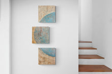 "Blue and White Moon" Triptych by Mimi Silverman, Oils on Wood Panel
