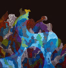 “Voluptuous Coral" by Nathalie Gribinski, Acrylics and oil Markers on Canvas
