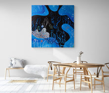“The Celebration" by Nathalie Gribinski, Acrylics and oil Markers on Canvas