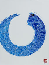 "Whole(ness)" by Mehru Pekus, Blue ink and Pen on Heavy Weight Paper