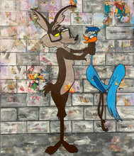 “Wylie Coyote” by ﻿Bonnie Perlin, Mixed Media on Wood