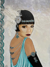 “Night On The Town” by ﻿Bonnie Perlin, Embellished Mixed Media on Canvas