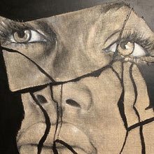 "Fractured Too" by Patricia Turner, Acrylic on Burlap, Cradle Board