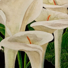 "4 Cala" by Roberta Ahrens, Acrylic and Watercolor on Cracked Linen