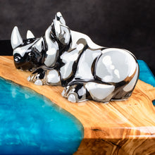 "Endangered #4" by Ryan Franklyn, Oil and Resin on Olive Wood