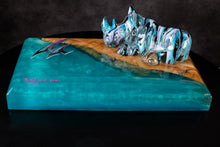 "Endangered #3" by Ryan Franklyn, Oil and Resin on Olive Wood